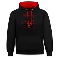 Aazel Contrast Colour Hoodie - Schwarz/Rot