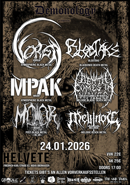 Demonology Fest 2026: Vorga, Blodtåke, Mrak, Death Comes In Waves, Moor, Melinoe